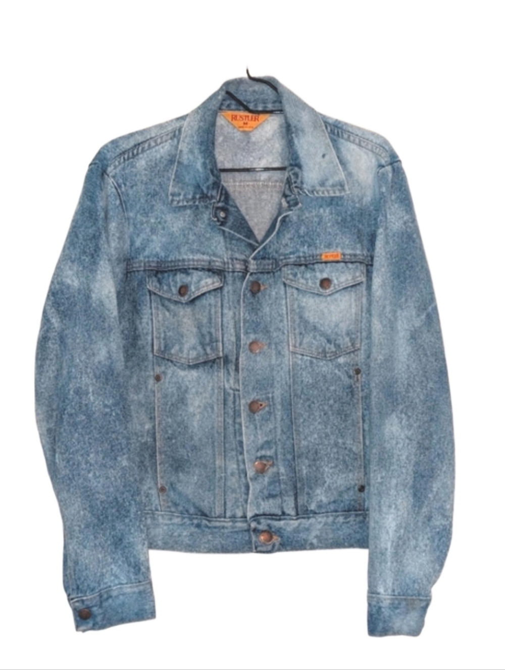Vintage rustler acid wash denim jacket